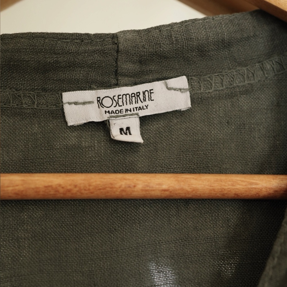 100% Linen Green Top - Picture 2 of 6